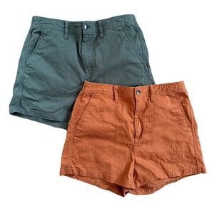 Madewell High Rise Shorts Bundle Medium Green Orange Casual Preppy Hiking Summer